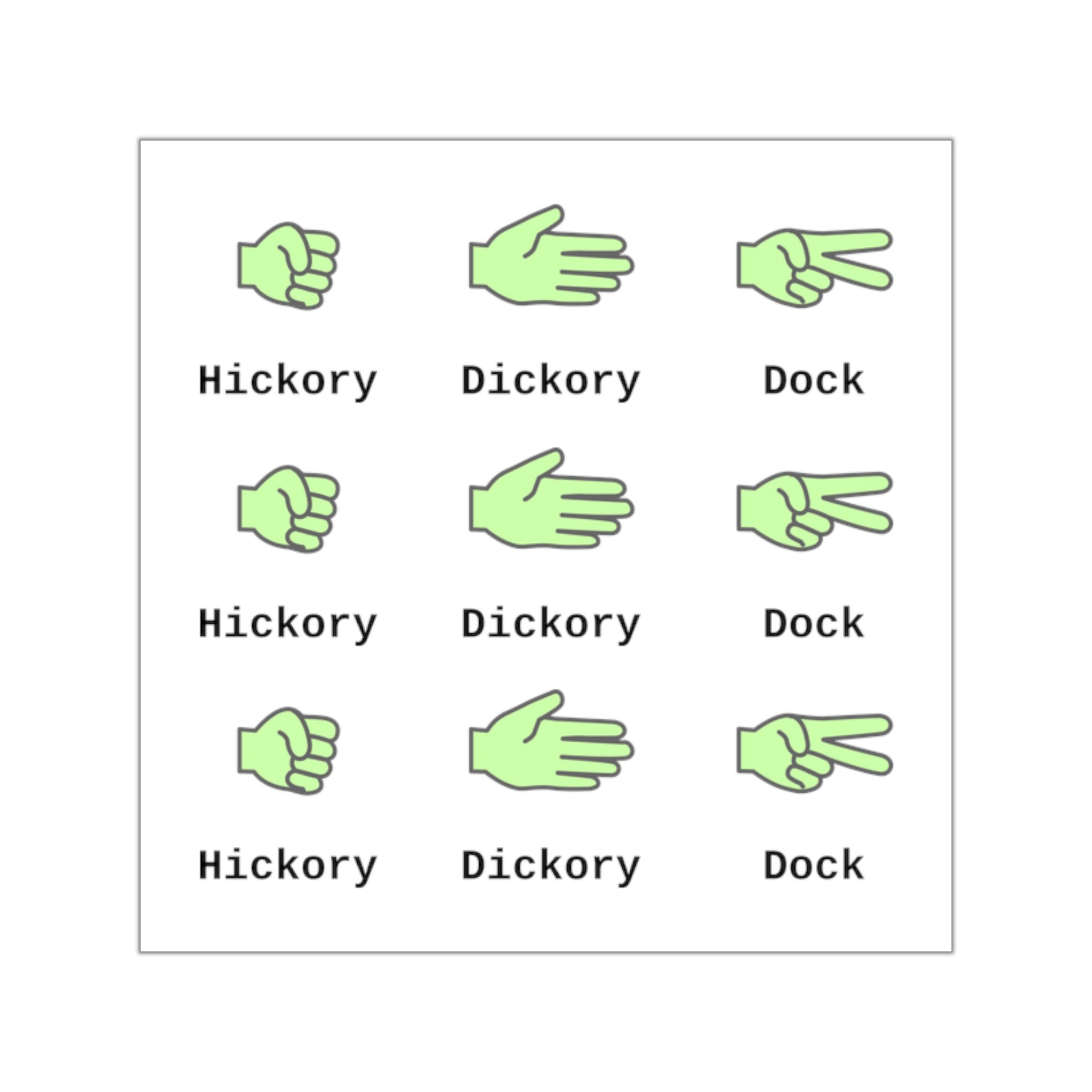 Hickory Dickory Dock (Vinyl Stickers)