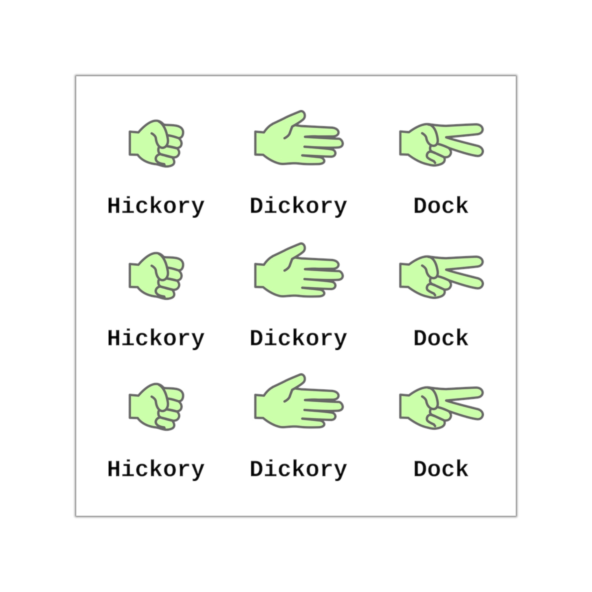 Hickory Dickory Dock (Vinyl Stickers)