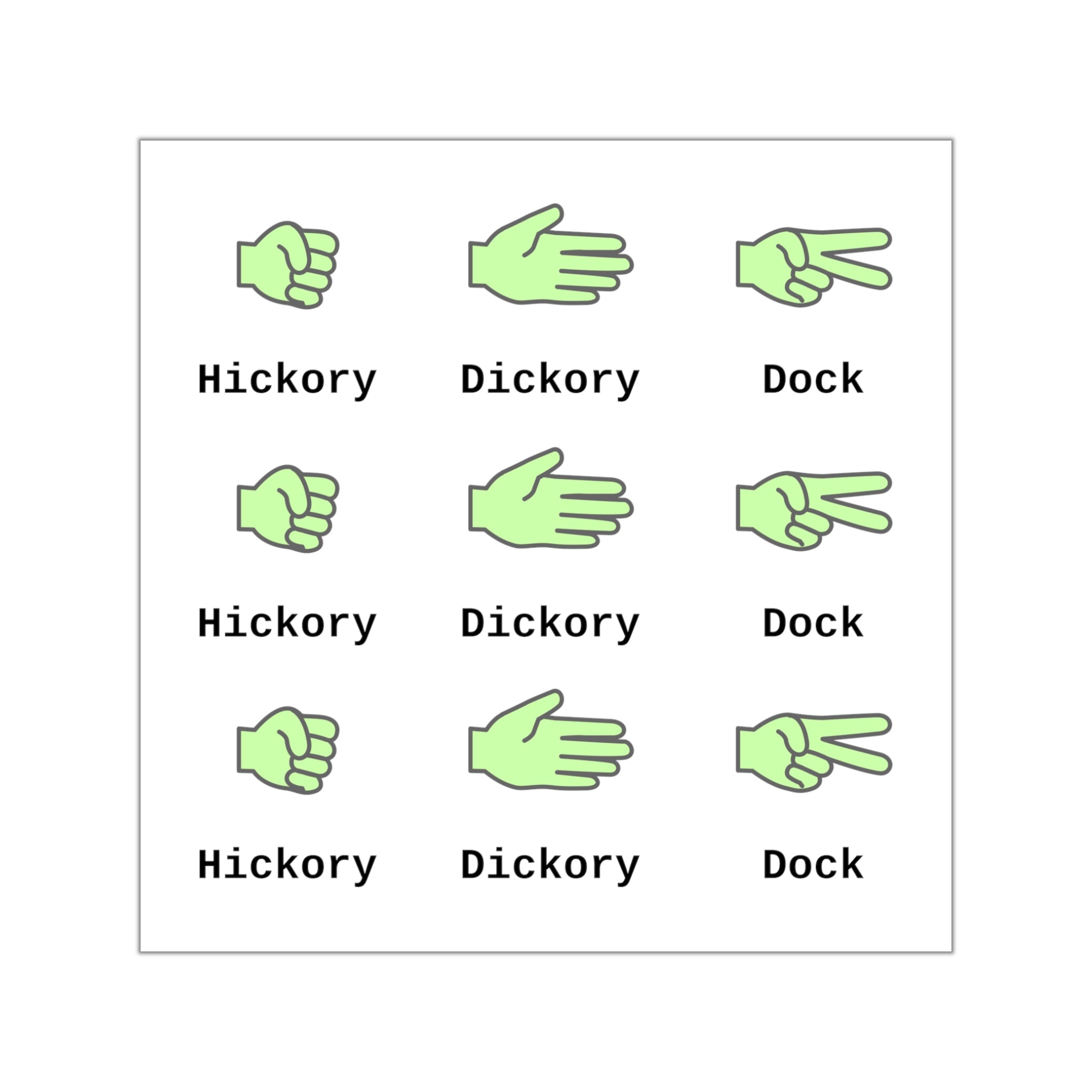 Hickory Dickory Dock (Vinyl Stickers)